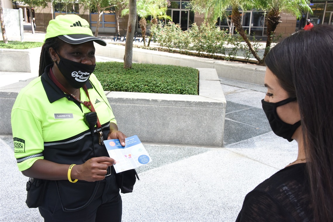 Downtown Orlando Ambassador Giving Directions